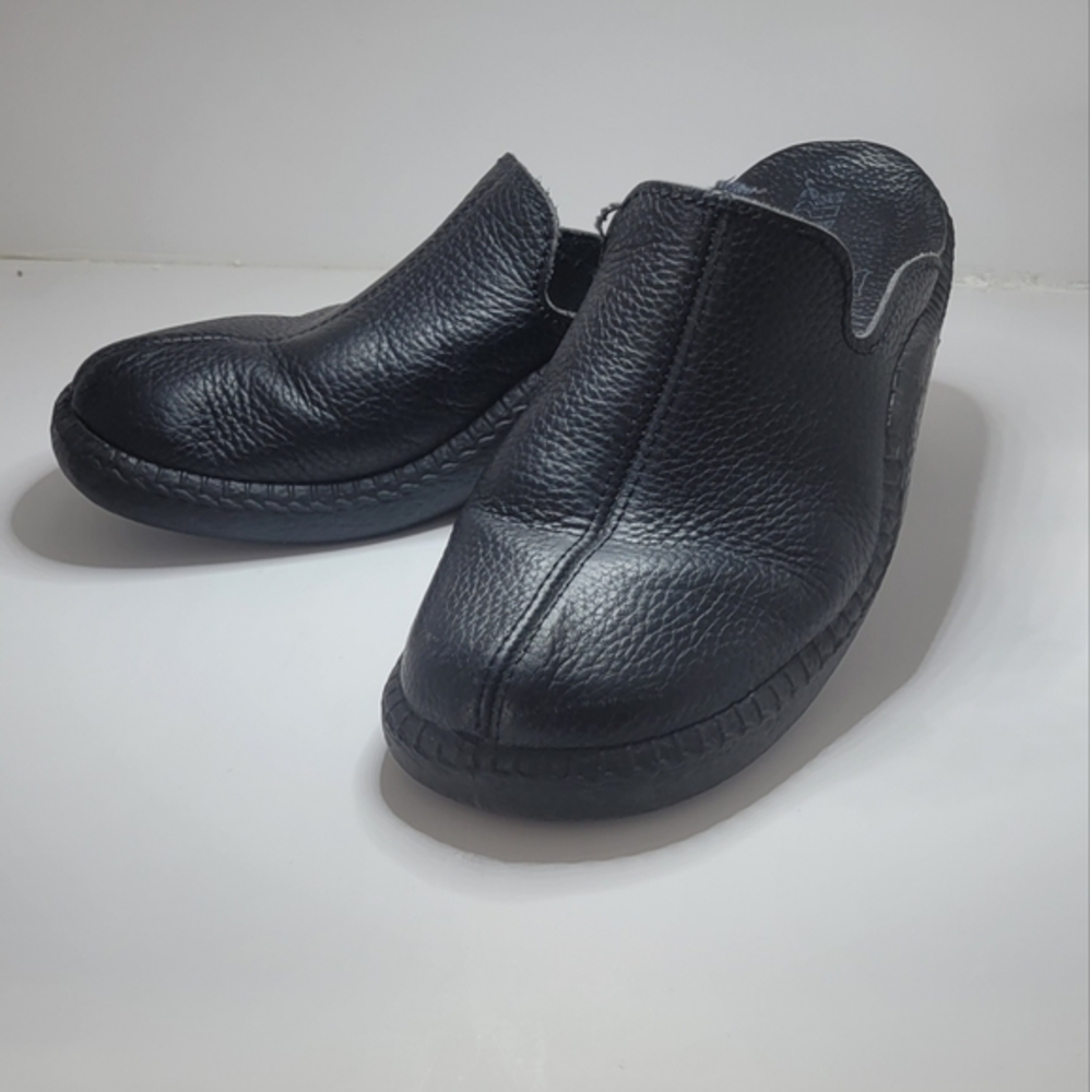 Romika‎ Mokasso Danish Men’s Slippers Black Leather Size 7.5